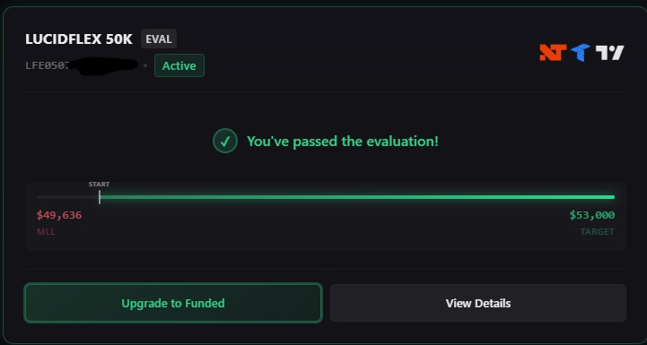 Validation de compte LucidFlex 50K obtenue avec la méthodologie PLP