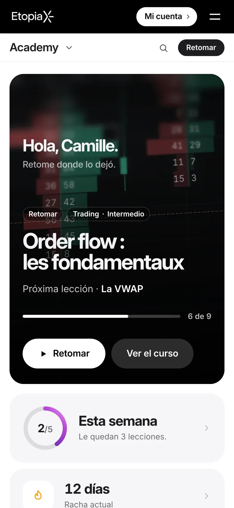 El inicio de la Academy en iPhone